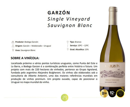 Vinho Branco Garzón Single Vineyard Sauvignon Blanc Amarelo Palha | WestwingNow