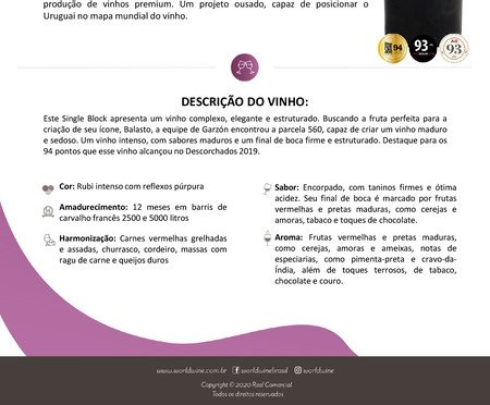 Vinho Tinto Uruguaio Garzón Petit Clos Block 560 Cabernet Franc | Westwing