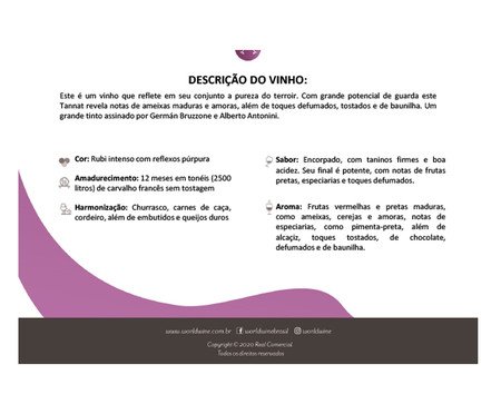 Vinho Tinto Uruguaio Garzón Petit Clos Block 212 Tannat | Westwing