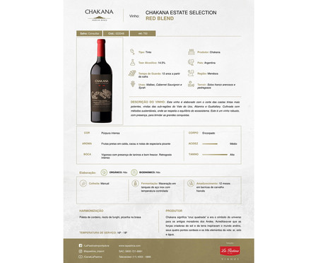 Vinho Chakana Estate Sel Red Blend Tto | WestwingNow