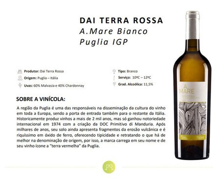 Vinho Dai Terra Rossa A.Mare Bianco Puglia Amarelo Palha | Westwing