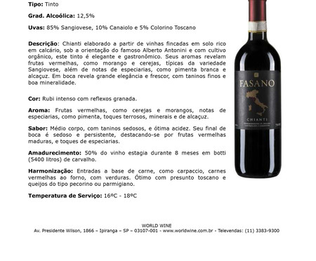 Vinho Tinto Italiano Fasano Chianti Docg | WestwingNow