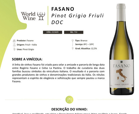 Vinho Italiano Fasano Pinot Grigio Doc | WestwingNow