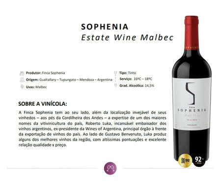 Vinho Argentino Sophenia Estate Wine Malbec Rubi | WestwingNow