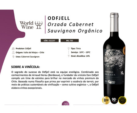 Vinho Tinto Chileno Odfjell Orzada Cabernet Sauvignon Orgânico | WestwingNow