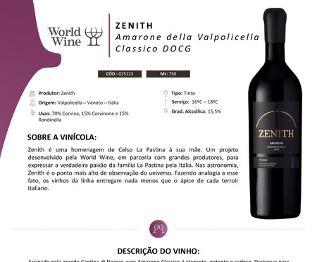 Vinho Tinto Italiano Zenith Amarone Della Valpolicella Classico DOCG | WestwingNow