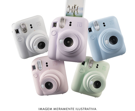 Kit Câmera Instax Mini 12 com pack 10 fotos Macaron e Bolsa | WestwingNow