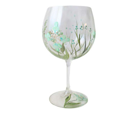 Taça Cristal Pintada à Mão Blossom Verde | WestwingNow