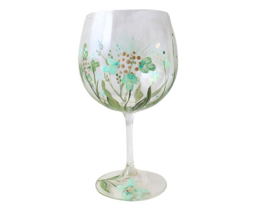 Taça Cristal Pintada à Mão Blossom Verde, Verde | WestwingNow