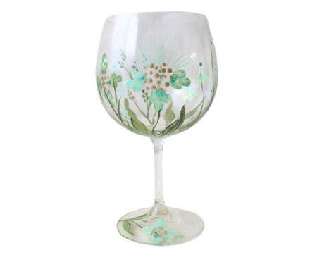 Taça Cristal Pintada à Mão Blossom Verde | WestwingNow