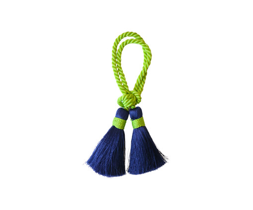 Porta Guardanapo Tassel Verde Lima com Azul Marinho, Verde | WestwingNow