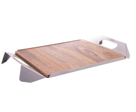 Bandeja em Inox Champanhe Origami com Alça | Westwing