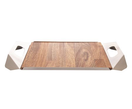 Bandeja em Inox Champanhe Origami com Alça | Westwing