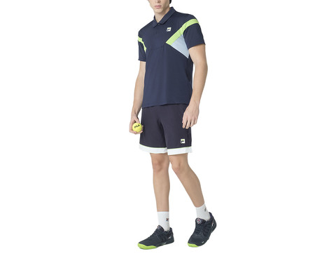 Bermuda Masculina Fila Gs Power Marinho e Branca e Verde Chroma