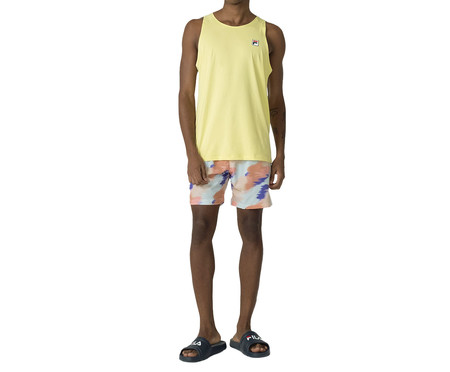 Bermuda Masculina Fila Sand Beach 6 Estampado Azul e Laranja