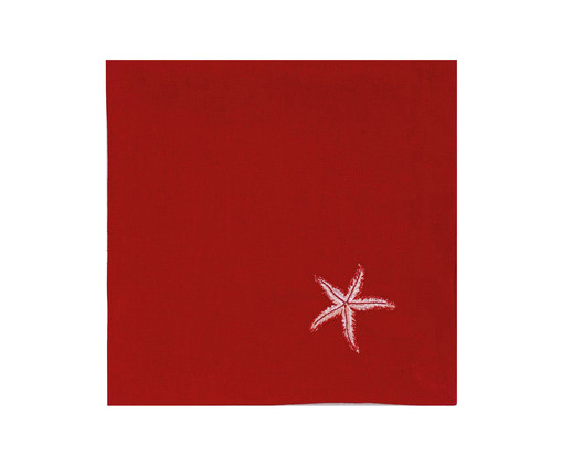 Guardanapo Linho Vermelho Estrela do Mar, Vermelho | WestwingNow