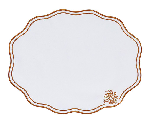 Lugar Americano Coral Ocre, Branco | WestwingNow