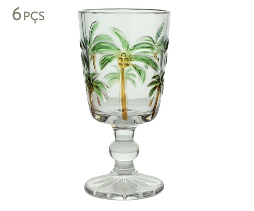 Jogo de Taças para Brandy Tropical Palm Hand Painting, Transparente | WestwingNow