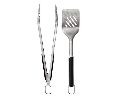Pinça e Espátula para Churrasco em Inox, Prata ou Metálico | WestwingNow