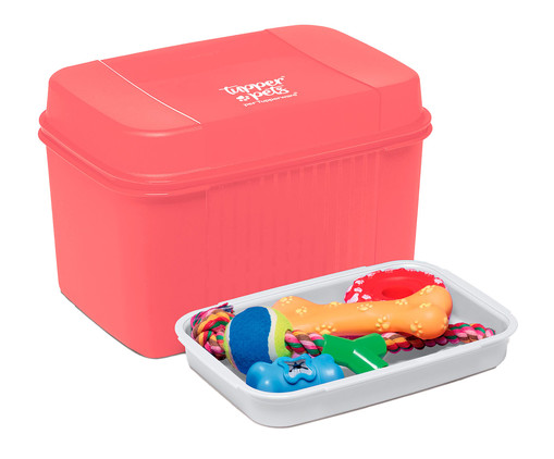 Visual Box com Bandeja Tupper Pets Vermelho, Vermelho | WestwingNow