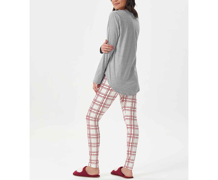 Pijama l Manga Longa Com Legging Cinza | WestwingNow