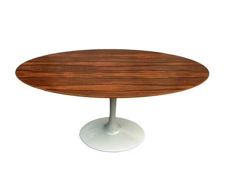 Mesa Saarinen Oval Pau Ferro Base Branca | Westwing