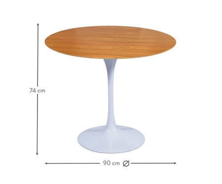 Mesa Saarinen Redonda Freijó Base Branca | Westwing