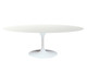 Mesa Saarinen Oval Nanoglass Base Branca, Branco | WestwingNow