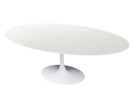 Mesa Saarinen Oval Nanoglass Base Branca | WestwingNow