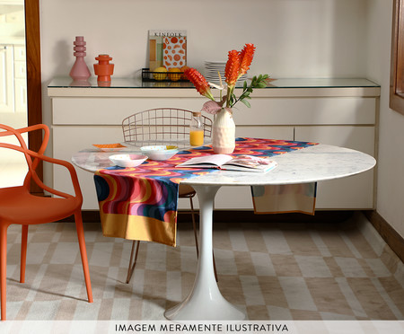 Mesa Saarinen Oval Nanoglass Base Branca | Westwing