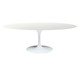 Mesa Saarinen Oval Nanoglass Base Branca, Branco | WestwingNow