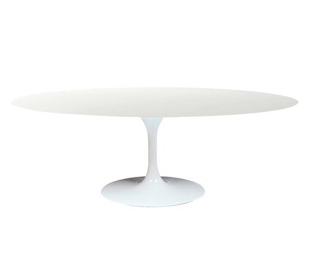Mesa Saarinen Oval Nanoglass Base Branca | Westwing