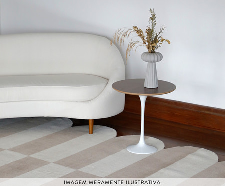 Mesa Saarinen Lateral Oval Freijó Base Preta | WestwingNow