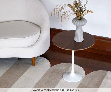 Mesa Saarinen Lateral Oval Freijó Base Preta | WestwingNow