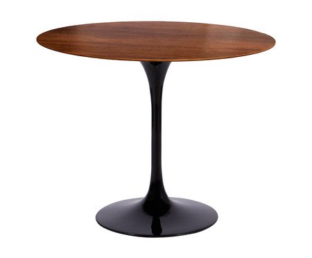 Mesa Saarinen Redonda Imbuia Base Preta