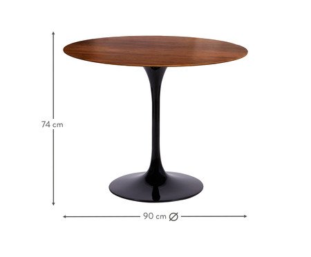 Mesa Saarinen Redonda Imbuia Base Preta | Westwing