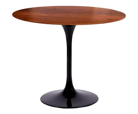 Mesa Saarinen Redonda Imbuia Base Preta | Westwing