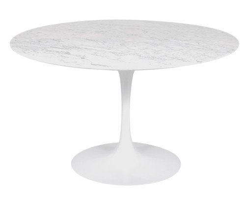 Mesa Saarinen Redonda Carrara Base Branca, Branco | WestwingNow