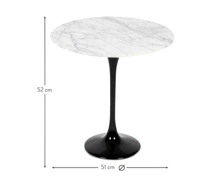 Mesa Saarinen Lateral Carrara Base Preta | WestwingNow