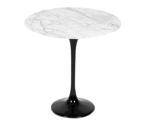 Mesa Saarinen Lateral Carrara Base Preta, Preto | WestwingNow