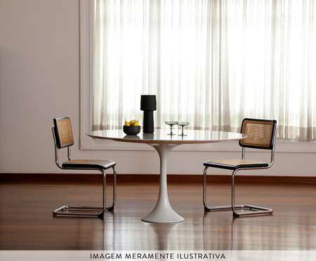 Mesa Saarinen Redonda Nanoglass Base Branca | Westwing