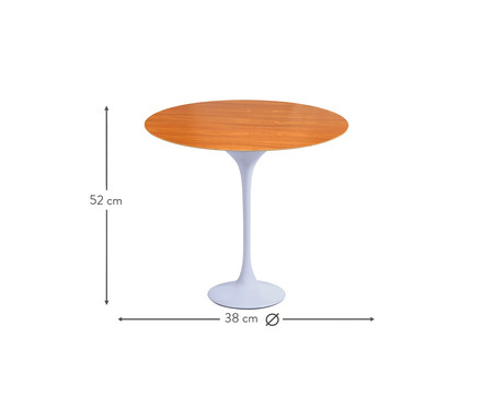 Mesa Saarinen Lateral Oval Freijó Base Branca | WestwingNow