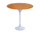 Mesa Saarinen Lateral Oval Freijó Base Branca, Branco | WestwingNow