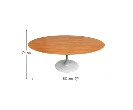 Mesa Saarinen Oval Freijó Base Branca | Westwing