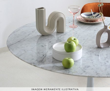 Mesa Saarinen Oval Carrara Base Branca<br /> | Westwing