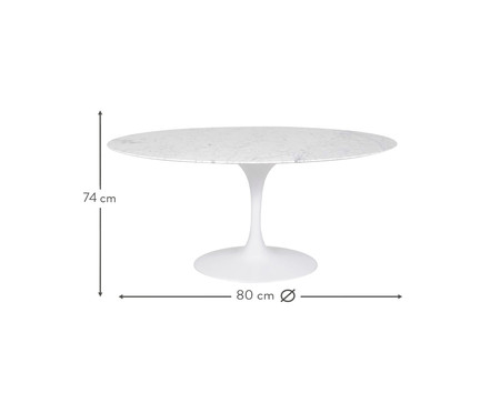 Mesa Saarinen Oval Carrara Base Branca | Westwing