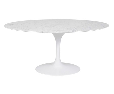 Mesa Saarinen Oval Carrara Base Branca | Westwing