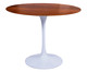 Mesa Saarinen Redonda Imbuia Base Branca, Branco | WestwingNow