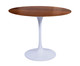 Mesa Saarinen Redonda Imbuia Base Branca, Branco | WestwingNow