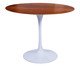 Mesa Saarinen Redonda Imbuia Base Branca, Branco | WestwingNow